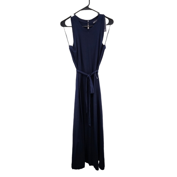 M&S Collection Women's Pure Cotton Jersey Belted Midi Column Dress - 10 - Picture 5 of 7